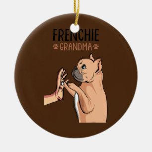 Décoration En Céramique Femme propriétaire de Chien Français de Grand-m