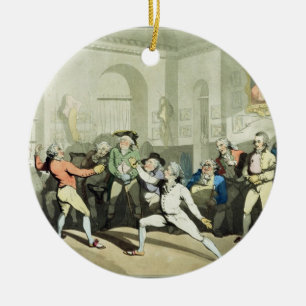 Décoration En Céramique Fencing Academy de M.H Angelo, gravée par Charles