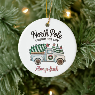 Décoration En Céramique Ferme de Noël de l'Étoile du Nord Camion toujours