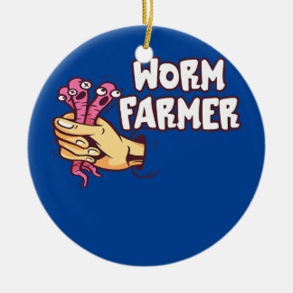 Décoration En Céramique Ferme de vers drôle, prise de vers à la main pour