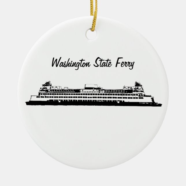 Décoration En Céramique Ferry de l'état de Washington (Devant)