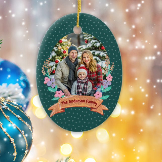 Décoration En Céramique Festif Floral Wreath Christmas Green Photo (Créateur téléchargé)