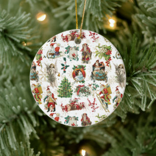 Décoration En Céramique Festif Vintage Retro Noël