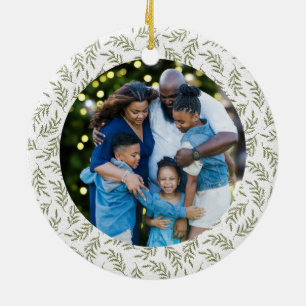 Décoration En Céramique Festif Wreath Custom Family Photo Holiday