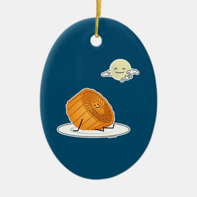 Décoration En Céramique Festival du milieu de l'automne Moon cake lunakes  (Devant)