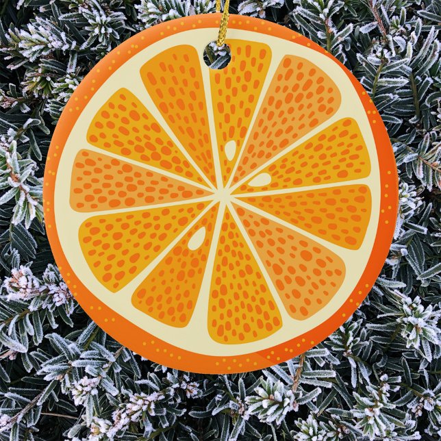 Décoration En Céramique Festive de Citrus Orange (Fun citrus orange slice ceramic ornament)