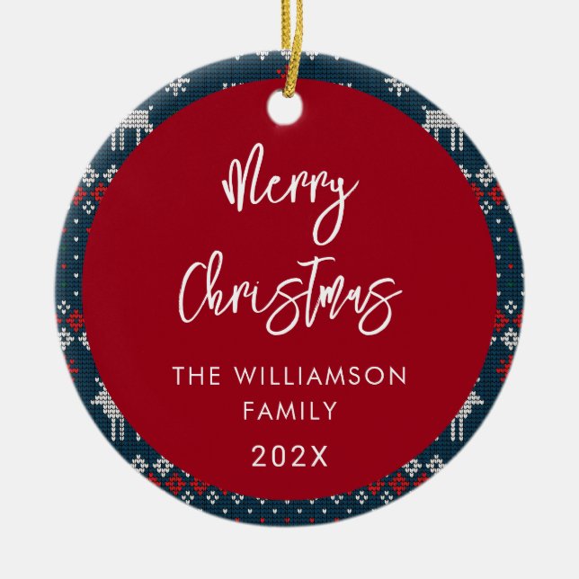 Décoration En Céramique Festive de Noël Motif nuptiale Famille nordique (Devant)