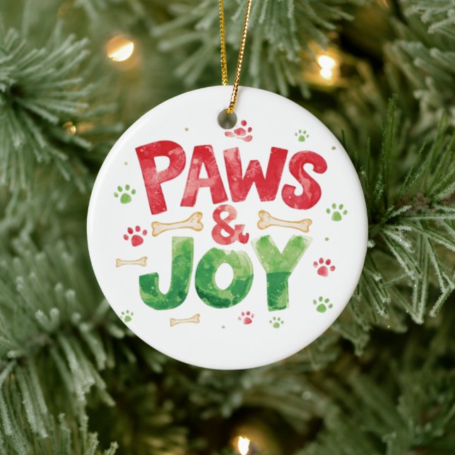 Décoration En Céramique Festive "Paws and Joy" Christmas Pet Lover Holiday (Arbre)