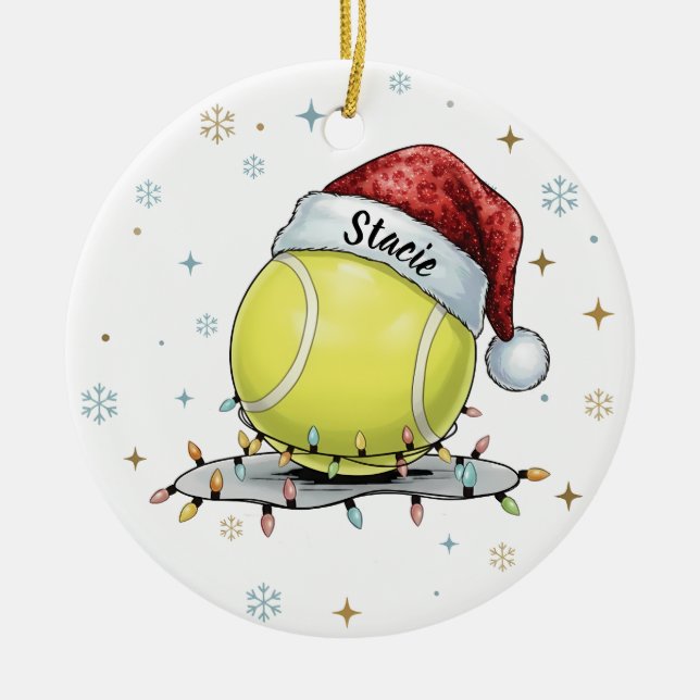 Décoration En Céramique Festive Tennis Ball Holiday Design  (Devant)