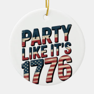 Décoration En Céramique Fête Comme Il Est 1776, 4 juillet, Drapeau Des Éta