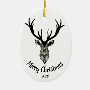 Décoration En Céramique Fête de cerf ou de cerf sur mesure Joyeux Noël