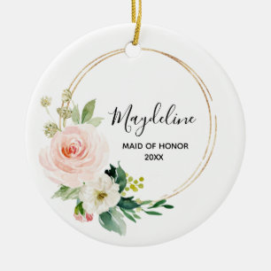 Décoration En Céramique Fête de la mariée florale personnalisée