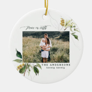 Décoration En Céramique Fête de la Paix sur terre aux photos florales pein