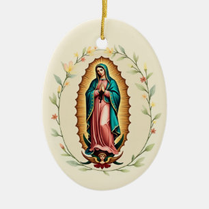 Décoration En Céramique Fête de la Vierge de Guadalupe espagnole Virgen de