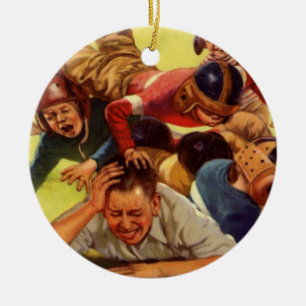 Décoration En Céramique Fête des Pères vintage, enfants de football et chi