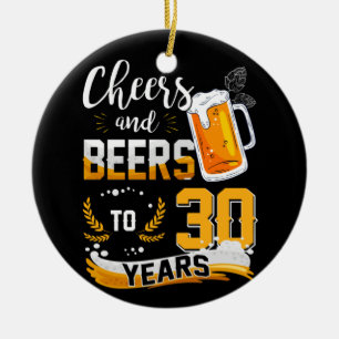 Décoration En Céramique Fête du 30e anniversaire Salue et bière à 30 ans