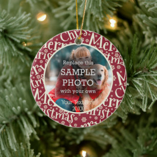 Décoration En Céramique Fête Joyeux Noël Feu de neige Deux photos