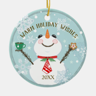 Décoration En Céramique Fêtes d'hiver personnalisées Noël Snowman