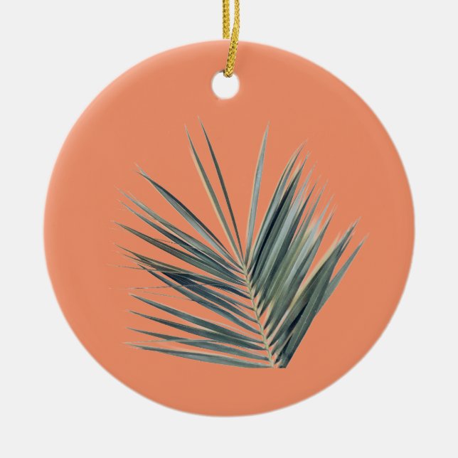 Décoration En Céramique Feuille vert pâle (Devant)