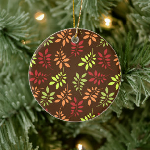 Décoration En Céramique Feuilles d'automne colorées dans les tons chauds c