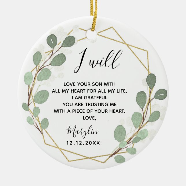 Décoration En Céramique Feuilles géométriques verdure Mère de la chambre (Devant)