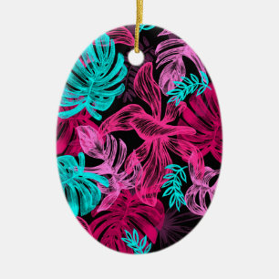 Décoration En Céramique Feuilles tropicaux