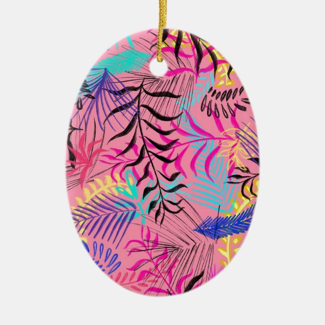 Décoration En Céramique Feuilles tropicaux (Devant)