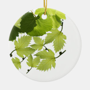 Décoration En Céramique Feuilles verts de vigne