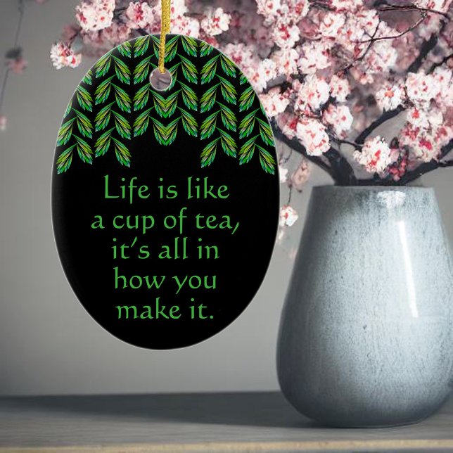 Décoration En Céramique Feuilles verts néon - art fractal, irlandais disan (Créateur téléchargé)