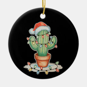 Décoration En Céramique Feux de Noël de Cactus Fêtes de Noël de Noël de No