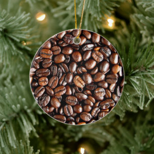 Décoration En Céramique Fèves de café grillées foncées