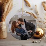 Décoration En Céramique Fiançailles Mariage photo Simple Script Engagé 2<br><div class="desc">Simple Script Engagé 2 Photo Mariage Fiançailles ornement en céramique. Cliquez sur le bouton Modifier pour personnaliser cette conception en fonction de vos besoins.</div>