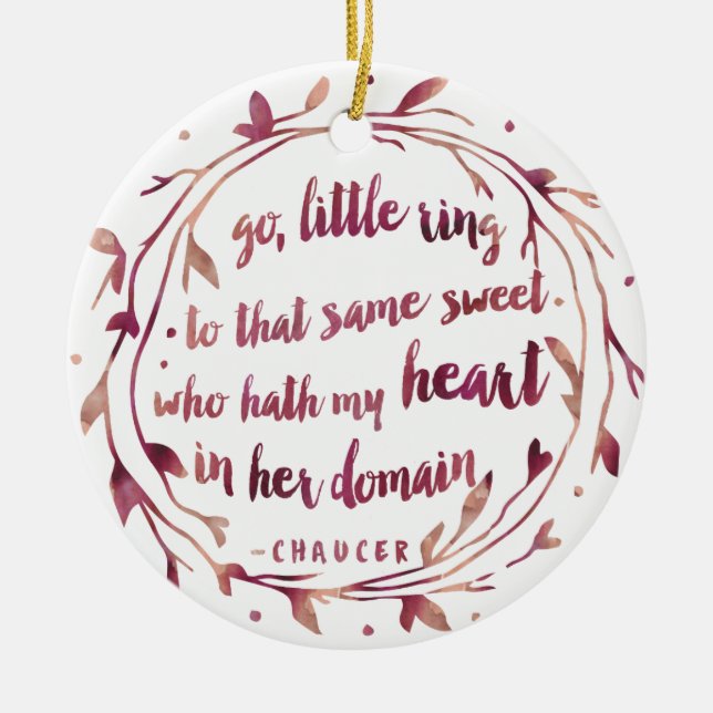 Décoration En Céramique Fiançailles personnalisé | Aquarelle (Devant)