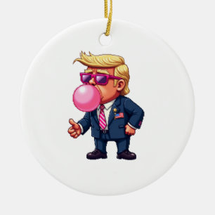 Décoration En Céramique Fier Maga Trump Pixel Président Jour de l'Inagurat
