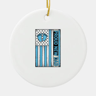 Décoration En Céramique Fier Nouveau Papa Pieds de Bébé Drapeau Vector Des