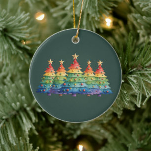 Décoration En Céramique Fierté de Noël Arc-en-ciel LGBTQ Égalité des droit