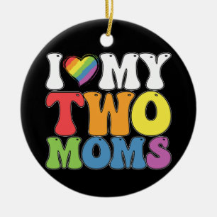 Décoration En Céramique Fierté LGBT J'aime mes deux mamans Gay Lesbienne S