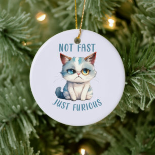 Décoration En Céramique Fiery Feline Spirit - Sassy Angry Cat Design