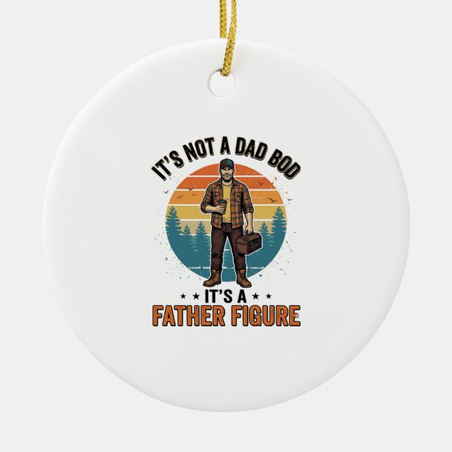 Décoration En Céramique Figure de père drôle Design de chemise humoristiqu (Devant)