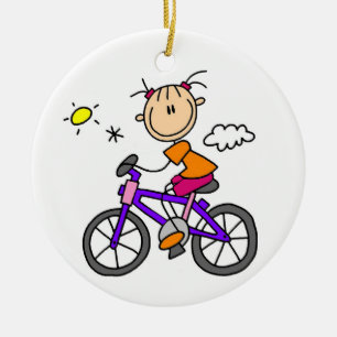 Décoration En Céramique Fille à vélo