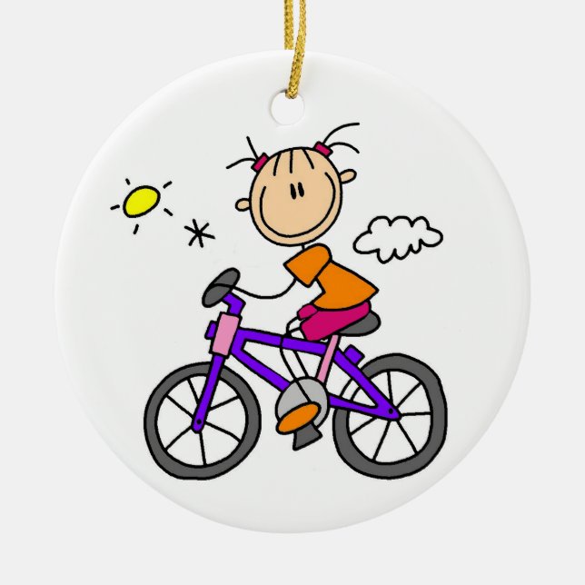 Décoration En Céramique Fille à vélo (Devant)