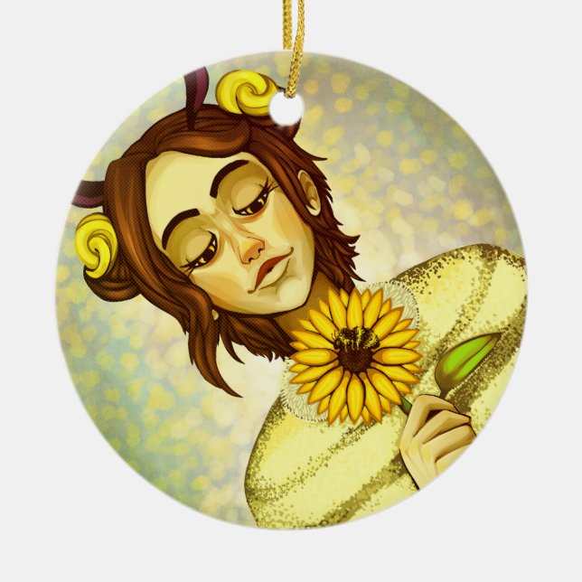 Décoration En Céramique Fille abeille (Devant)