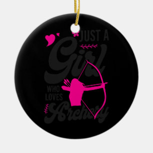 Décoration En Céramique Fille Archer De Tir À L'Arc Vintage Juste Une Fill