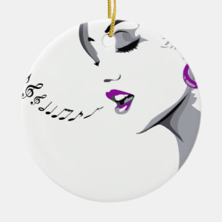 Décoration En Céramique Fille chante