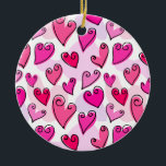 Décoration En Céramique Fille Coeurs Roses Cute Romantic Valentines Day<br><div class="desc">Faites-lui sourire avec cet adorable cadeau avec un motif de coeur rose amusant et vibrant ! Les coeurs dessinés à la main, ornés de tourbillons ludiques, créent une décoration joyeuse et romantique, parfaite pour la Saint-Valentin. Contre un arrière - plan rose doux, ce design est à la fois élégant et...</div>