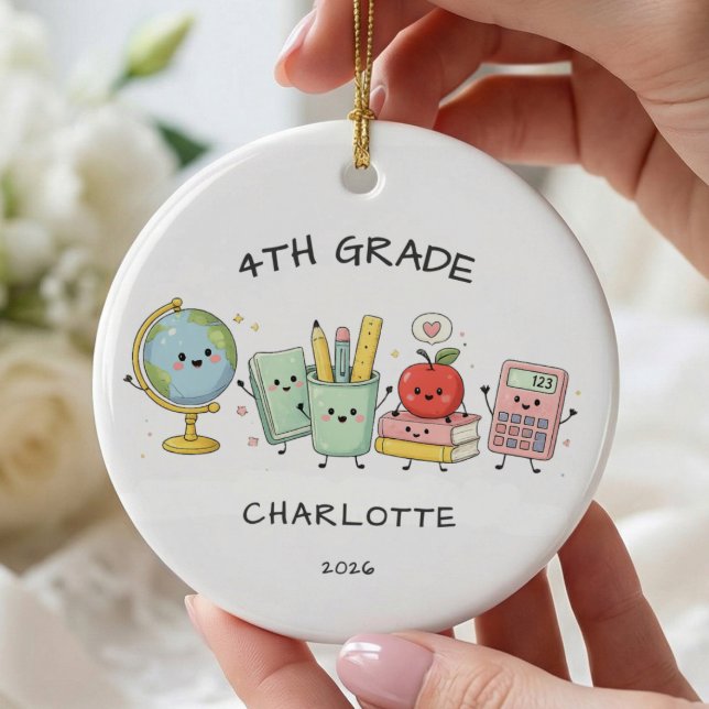 Décoration En Céramique Fille de 4e personnalisée (Créateur téléchargé)