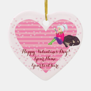 Décoration En Céramique Fille Être amoureuse