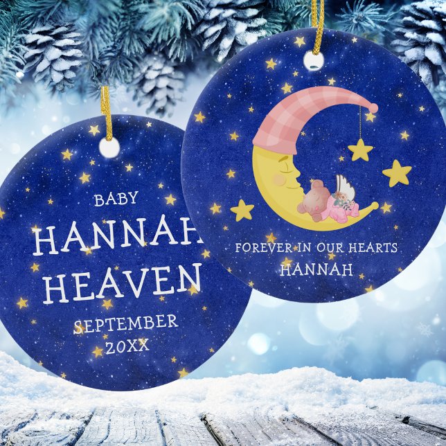Décoration En Céramique Fille Lune Memorial Baby Girl Perdu Noël (Moon Daughter Memorial Baby Girl Loss Christmas Ceramic Ornament
)