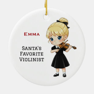 Décoration En Céramique Fille mignonne personnalisée jouant du violon