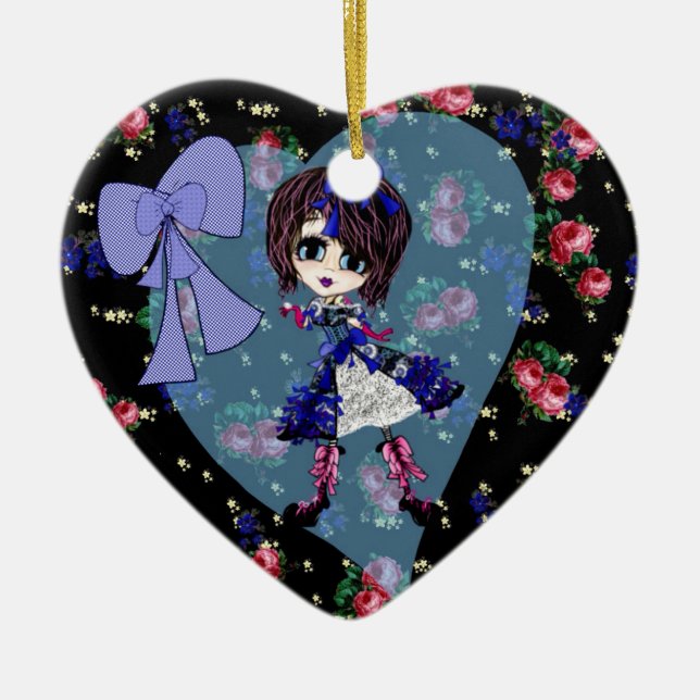 Décoration En Céramique Fille Noël (Devant)